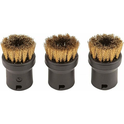 ROund Steam Cleaner Brush Set With Brass Bristles, Black, 4.0Cm X 2.5Cm - Image 4