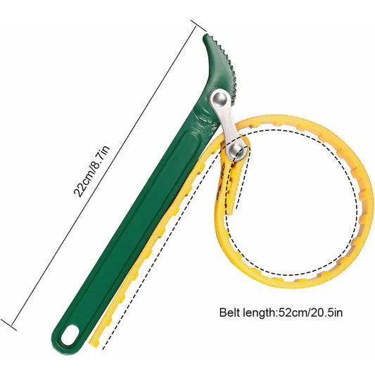 Oil Filter Strap Wrench - 8 Inch Multi-Function Rubber Strap Wrench Bottle Opener Ratchet Wrench Adjustable Tubes Hand - Image 2