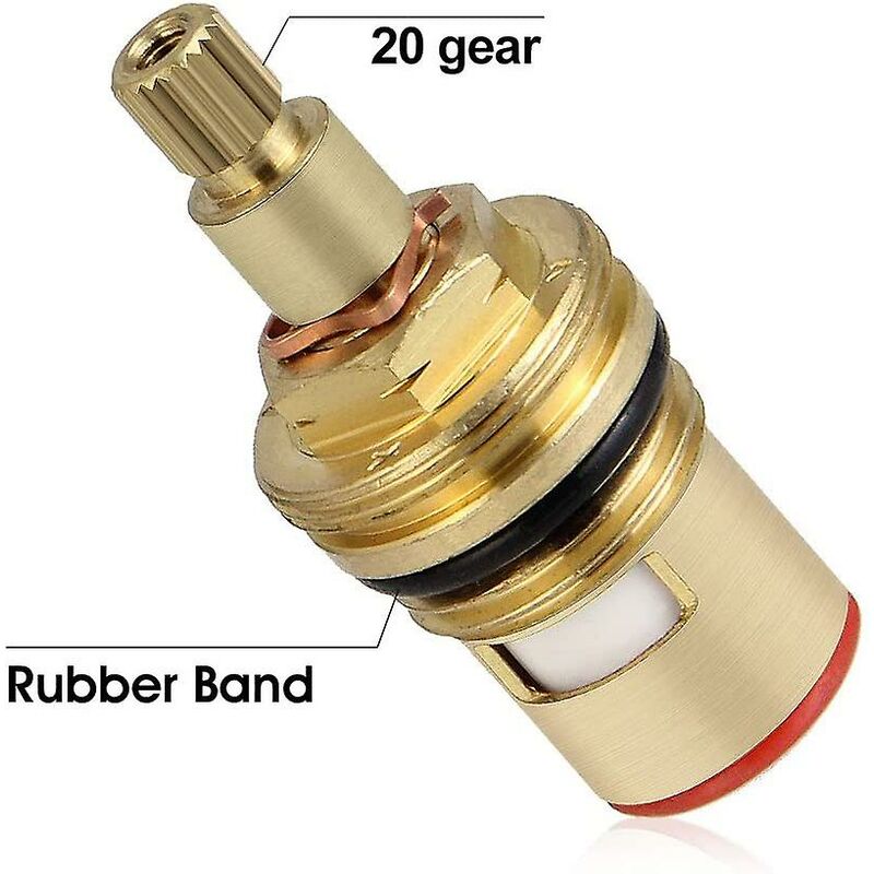 2 pcs Ceramic Disc Head, 1/2" Ceramic Cartridges, Universal Brass Faucet Replacement 20 Notches X 53Mm Replacement For - Image 2