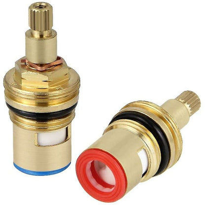 2 pcs Ceramic Disc Head, 1/2" Ceramic Cartridges, Universal Brass Faucet Replacement 20 Notches X 53Mm Replacement For - Image 4