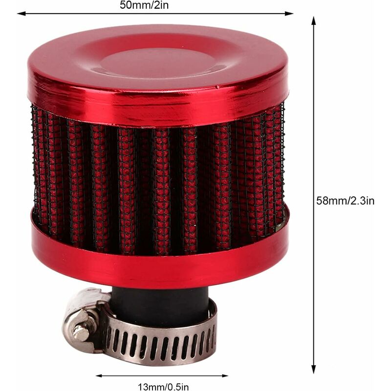 Air Filter, 25Mm 1In Mini Cold Crankcase Breather Turbo Fan Air Intake Filter For Car Motorcycle(Red) - Image 3