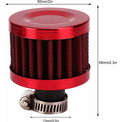 Air Filter, 25Mm 1In Mini Cold Crankcase Breather Turbo Fan Air Intake Filter For Car Motorcycle(Red) - Image 3