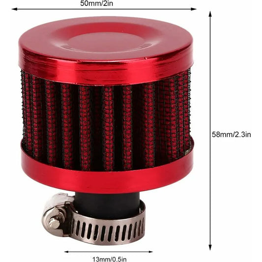 Air Filter, 25Mm 1In Mini Cold Crankcase Breather Turbo Fan Air Intake Filter For Car Motorcycle(Red) - Image 3