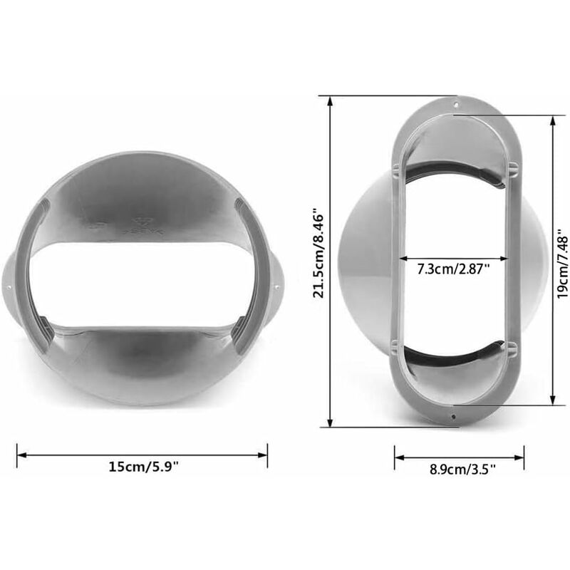 Air Conditioner Window Hose Adapter Flat Mouth Interface 15Cm, Universal For Portable Air Conditioner And Tumble Dryer - Image 2