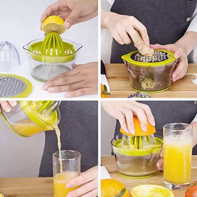 Multifunction Manual Juicer, 4 In 1 Citrus Juicer For Oranges, Lemons, Citrus Fruits, With 2 Reamers, Engraved - Image 2