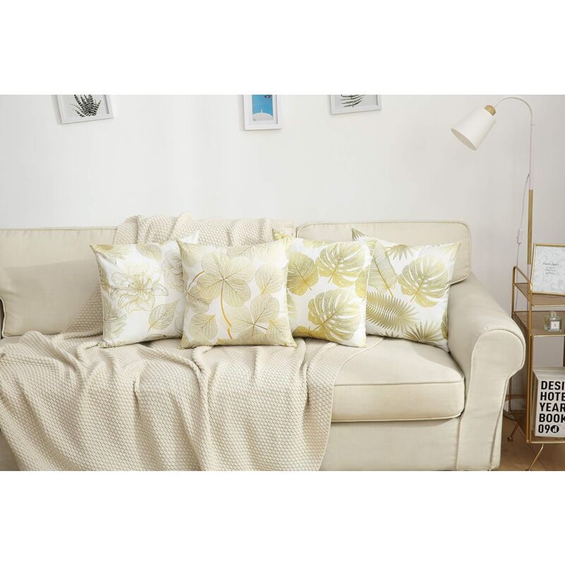 Pillowcase 45X 45Cm, Modern Sofa Cushion Cover Beautiful Car Sofa Cushion Covers Home Decor Protectors (Golden - Image 2