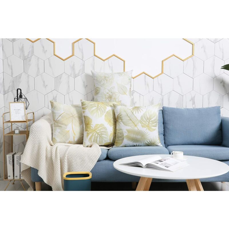 Pillowcase 45X 45Cm, Modern Sofa Cushion Cover Beautiful Car Sofa Cushion Covers Home Decor Protectors (Golden - Image 3