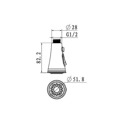 Kitchen Faucets Shower Head Replacement Head For Mixer Tap, Shower Head Shower Head 2 Jets Chrome Kitchen Sink Faucet - Image 3