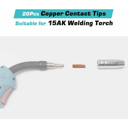 Mig Contact Nozzle, Welding Contact Tips, 20 pcs Copper Contact Tip For 15Ak Mig Welding Torch Consumables(0.8) - Image 2