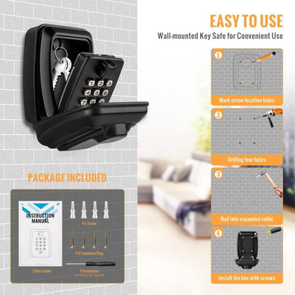 Outdoor Security Key Box, Large Wall Mounted Key Box With 12 Digit Code, Waterproof And Rustproof Security Key Box For - Image 4
