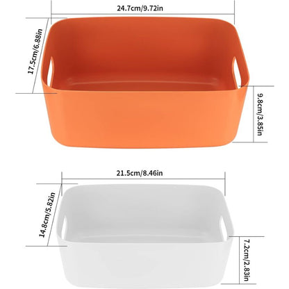 6 Pieces Plastic Storage Basket With Handles, Small Storage Box Organizer For Bathroom, Kitchen, Bedroom, Cosmetics, - Image 2