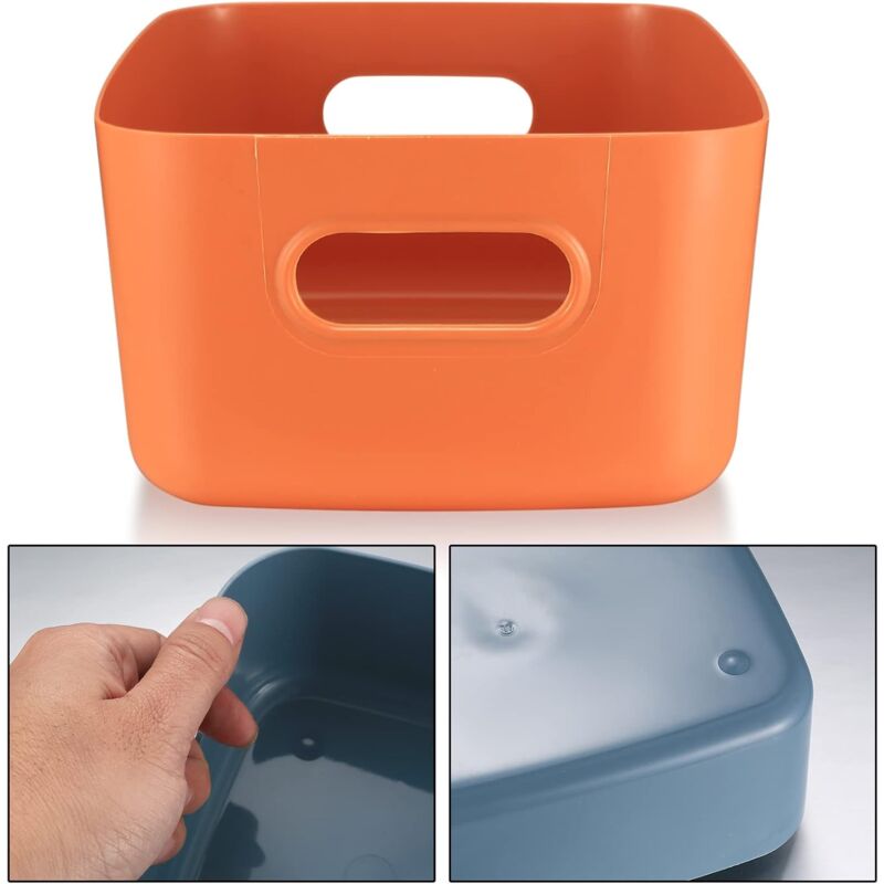 6 Pieces Plastic Storage Basket With Handles, Small Storage Box Organizer For Bathroom, Kitchen, Bedroom, Cosmetics, - Image 3