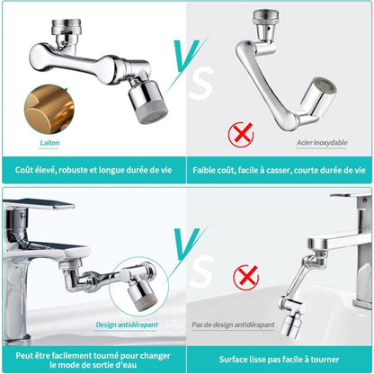Multifunctional ROtatable Faucet Extension, 1080° Brass Faucet Extension, Water Saving Faucet Adapter, Adjustable - Image 4