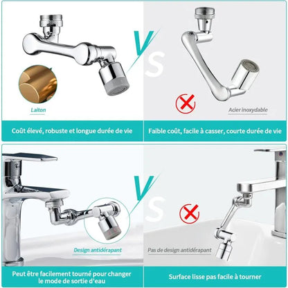 Multifunctional ROtatable Faucet Extension, 1080° Brass Faucet Extension, Water Saving Faucet Adapter, Adjustable - Image 4