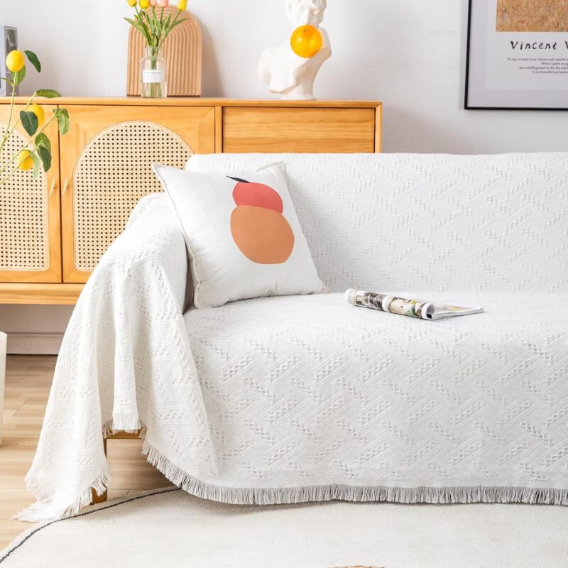 Multifunction Sofa Towel Bed Cover Large Size Sofa Cover 3 Seater 180X230Cm White - Image 2