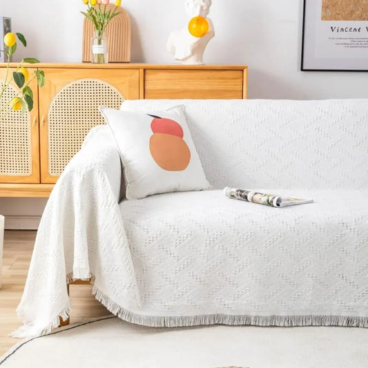 Multifunction Sofa Towel Bed Cover Large Size Sofa Cover 3 Seater 180X230Cm White - Image 2