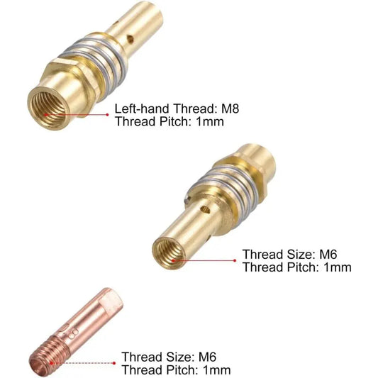 Melt Inert Gas (Mig) Welding Torch Accessory Kit 0.8Mm Conductive Contact Tip Nozzle Connection Bar 15Ak Consumables, - Image 2