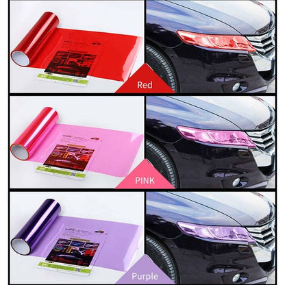 Car Light Sticker, Self Adhesive Car Light Sticker Smoke Fog Light Taillight Tint Vinyl Film Sheets, Red, 30X60Cm - Image 2