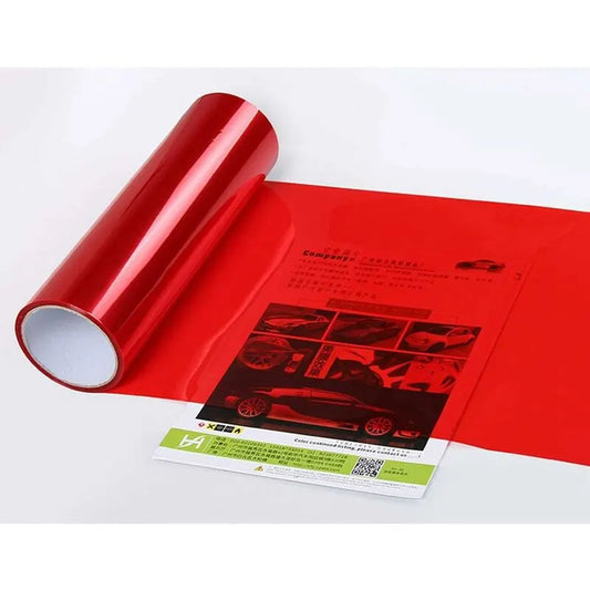 Car Light Sticker, Self Adhesive Car Light Sticker Smoke Fog Light Taillight Tint Vinyl Film Sheets, Red, 30X60Cm - Image 3
