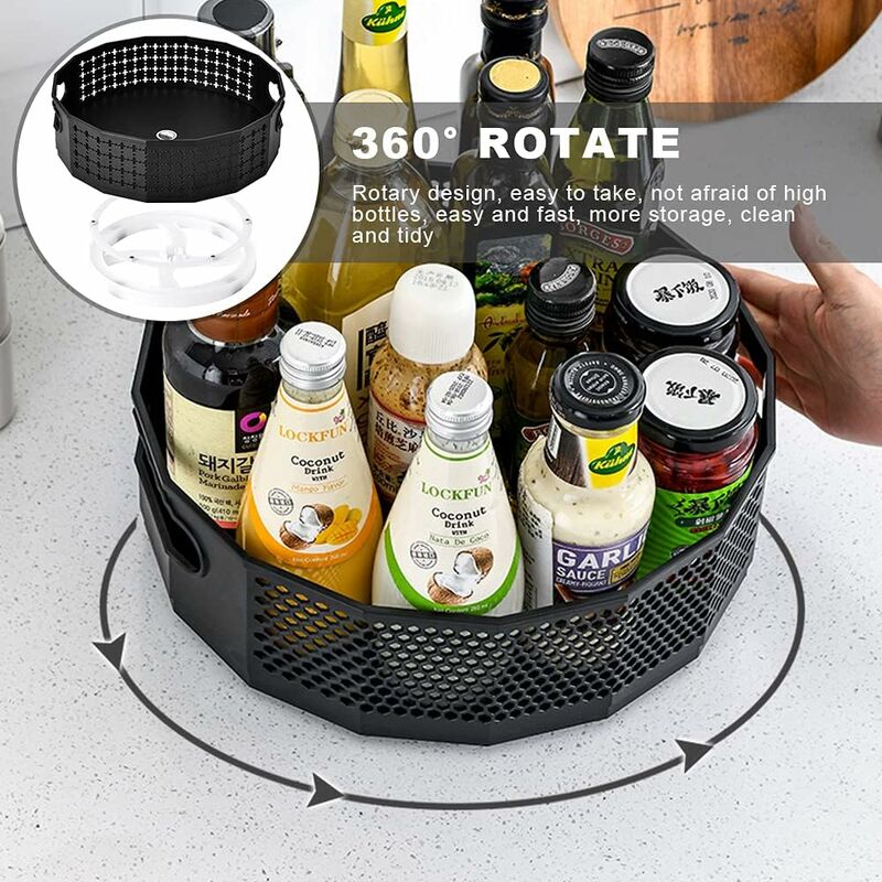 Turntable, Plastic ROtating Spice Organizer For Spices Condiments Kitchen Storage, Kitchen Cupboard Turntable, Spice - Image 3