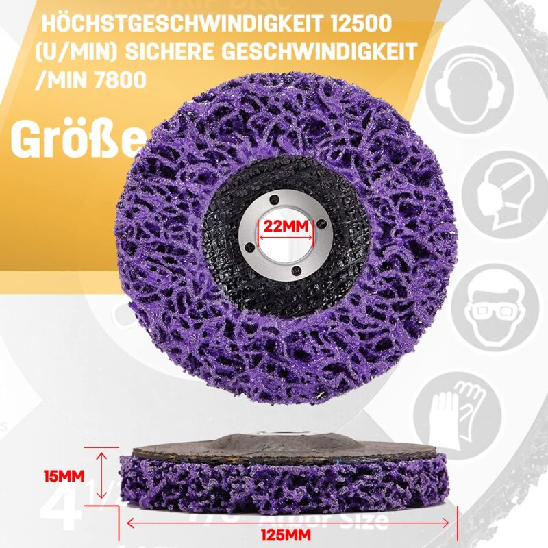 Grinder Cleaning Discs Csd Disc - For Surface Treatment Or Paint Removal Angle Grinder - 125 X 22 Mm Pack Of 5 - Image 2