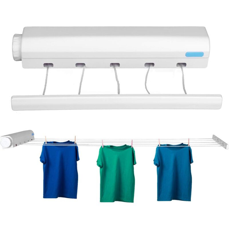 Retractable Clothesline Portable Home Indoor Outdoor Plastic Clothes Drying ROpe Wall Mount Compact Clothes Line - Image 4