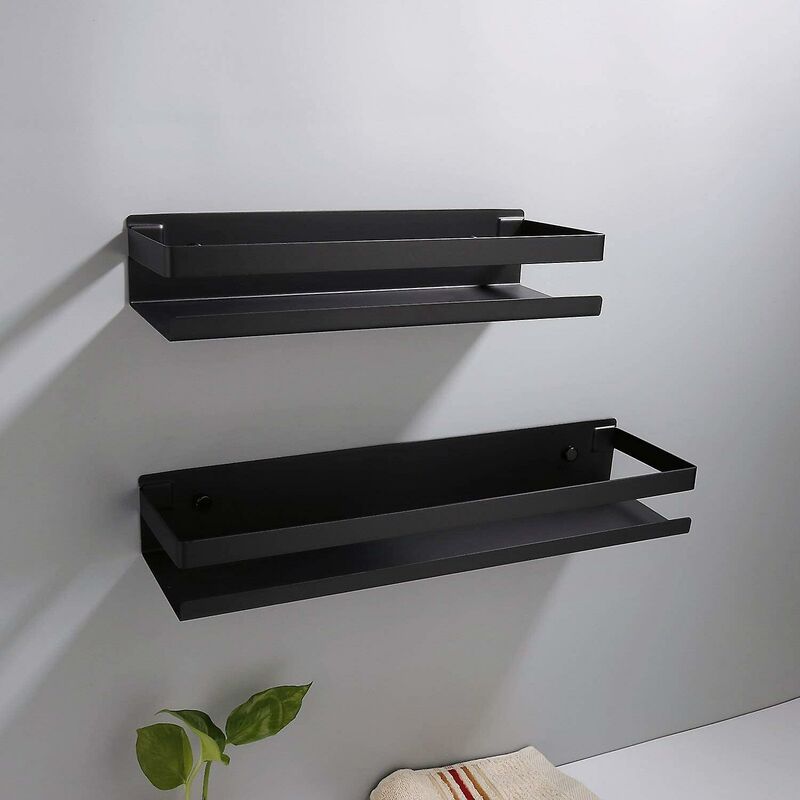 Bathroom Shelf Wall Mounted 20-40Cm Modern Matte Black Bathroom Kitchen Shower Shelf (3010.56Cm) - Image 2