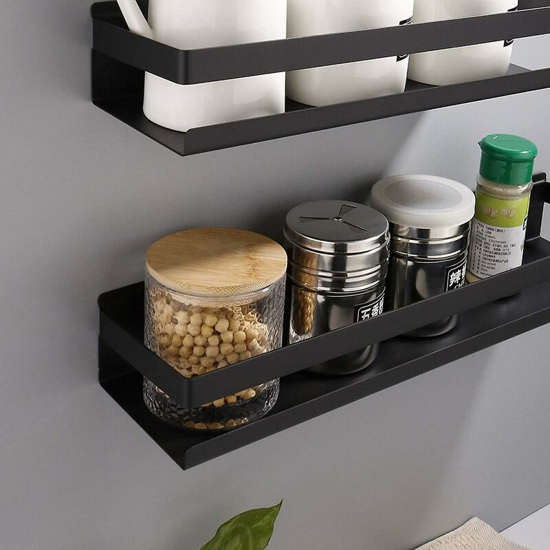 Bathroom Shelf Wall Mounted 20-40Cm Modern Matte Black Bathroom Kitchen Shower Shelf (3010.56Cm) - Image 4