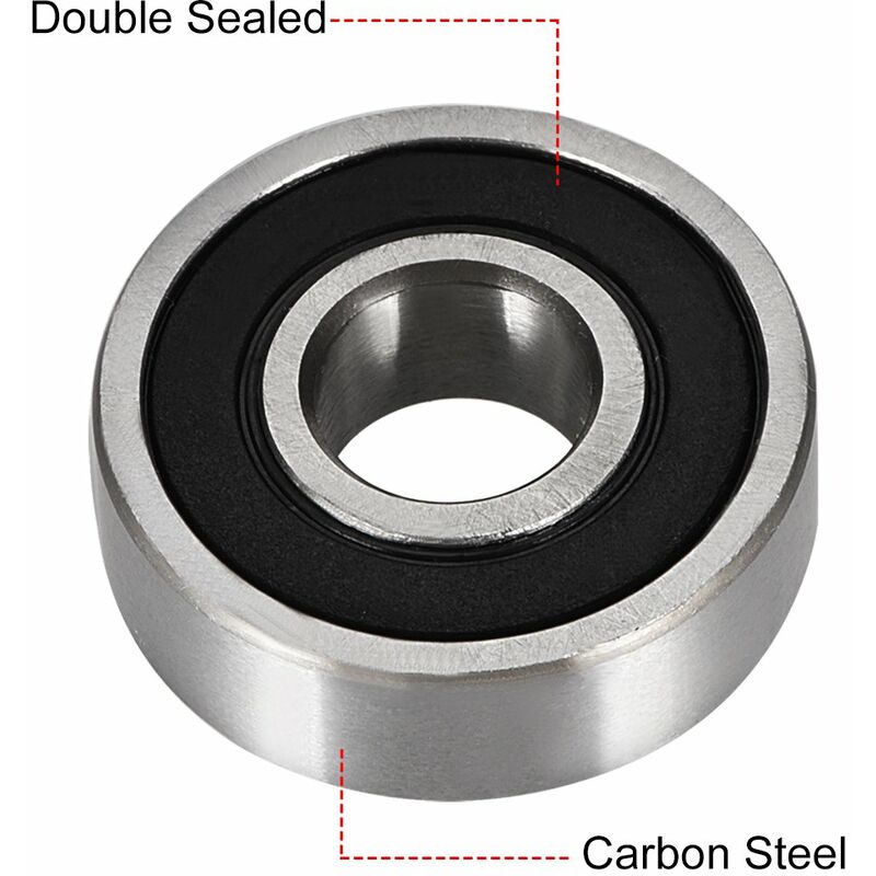8 pcs Deep Groove Ball Bearing 6000Rs Two Sealed 10X26X8Mm Carbon Steel - Image 2