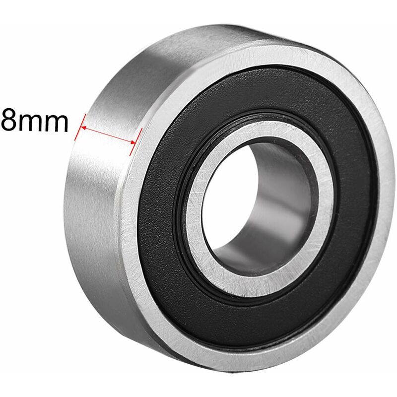 8 pcs Deep Groove Ball Bearing 6000Rs Two Sealed 10X26X8Mm Carbon Steel - Image 3