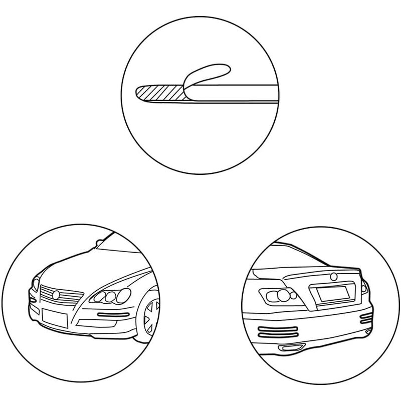 Car Bumper Protector 2 Pieces Universal Flexible Car Bumper Protector Strip Bumper Guard Protector Carbon Fiber Front - Image 4