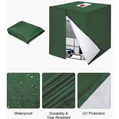 1000L Ibc Tank Cover, 420D Water Tank Cover, Anti-Uv Tank Protection Cover, Ibc Tank Protective Cover With Zipper, 120 - Image 4