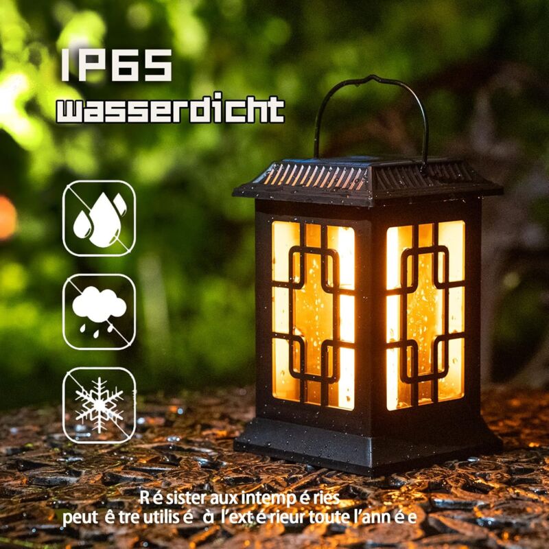 Outdoor Solar Light, Outdoor Solar Lantern Garden, Solar Lantern Two Working Modes Flashing/Warm Solar Torch Garden For - Image 2