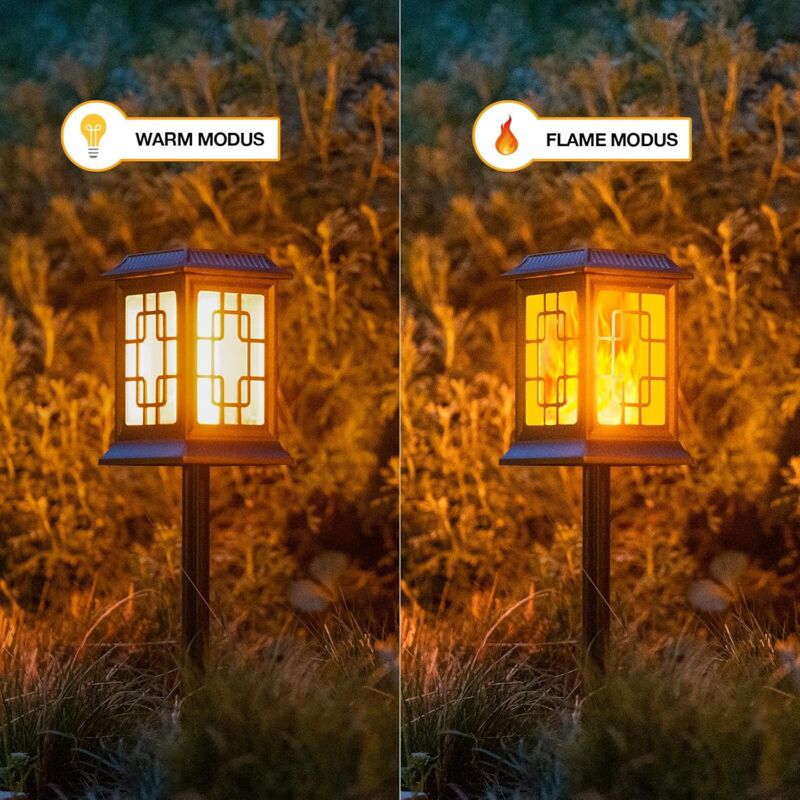 Outdoor Solar Light, Outdoor Solar Lantern Garden, Solar Lantern Two Working Modes Flashing/Warm Solar Torch Garden For - Image 4