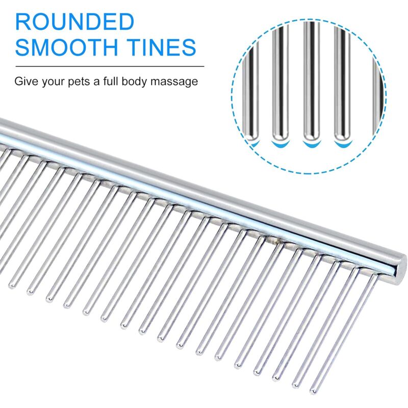 Stainless Steel Dog Comb Pet Grooming Brush Grooming Tools For Small Medium Large Animals Cats Horses (S) - Image 3
