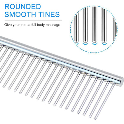 Stainless Steel Dog Comb Pet Grooming Brush Grooming Tools For Small Medium Large Animals Cats Horses (S) - Image 3