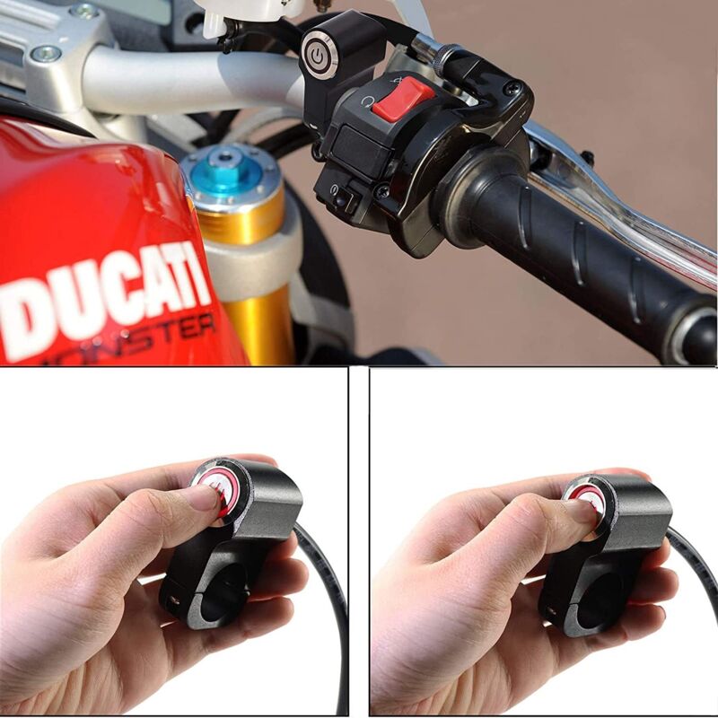 1 Piece 12V Motorcycle Atv 22Mm (7/8") Handlebar Button Switch Hazard Headlight Brake Fog Light On Off Switch (Red) - Image 3
