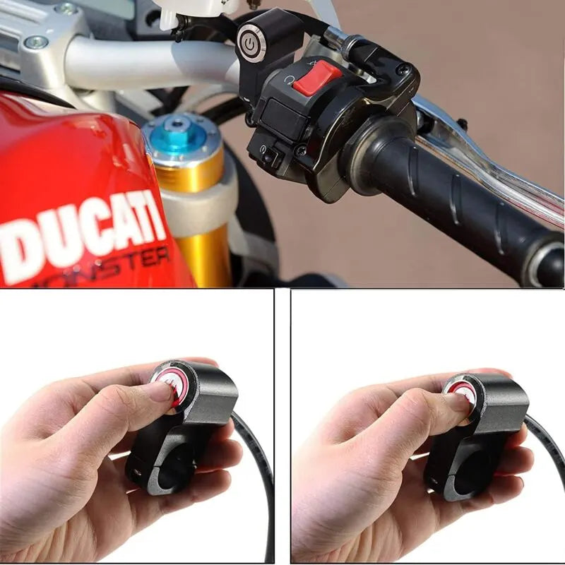 1 Piece 12V Motorcycle Atv 22Mm (7/8") Handlebar Button Switch Hazard Headlight Brake Fog Light On Off Switch (Red) - Image 3