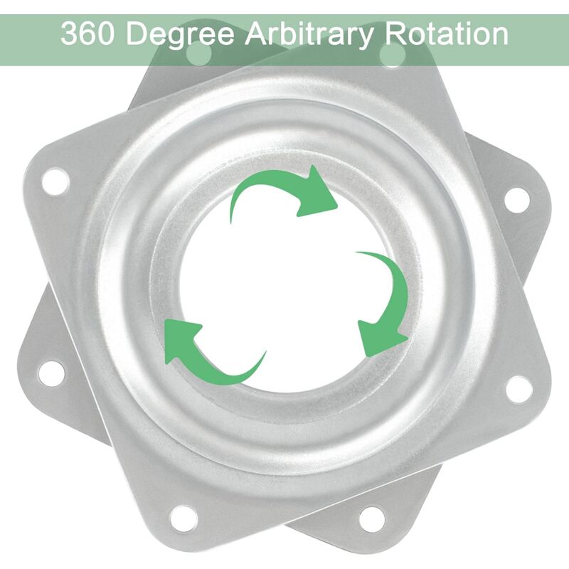 360 Degree ROtating Tray 6 Pieces Metal Turntable Tv Swivel Plate Square ROtating Plate 4 Ball Bearing Swivel Plate For - Image 3