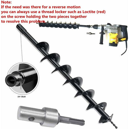 Garden Auger Power Drill Adapter For Corded Drill And Cordless Drill, Sds Plus Thread Keyless Chuck ROund Shank Adapter - Image 4