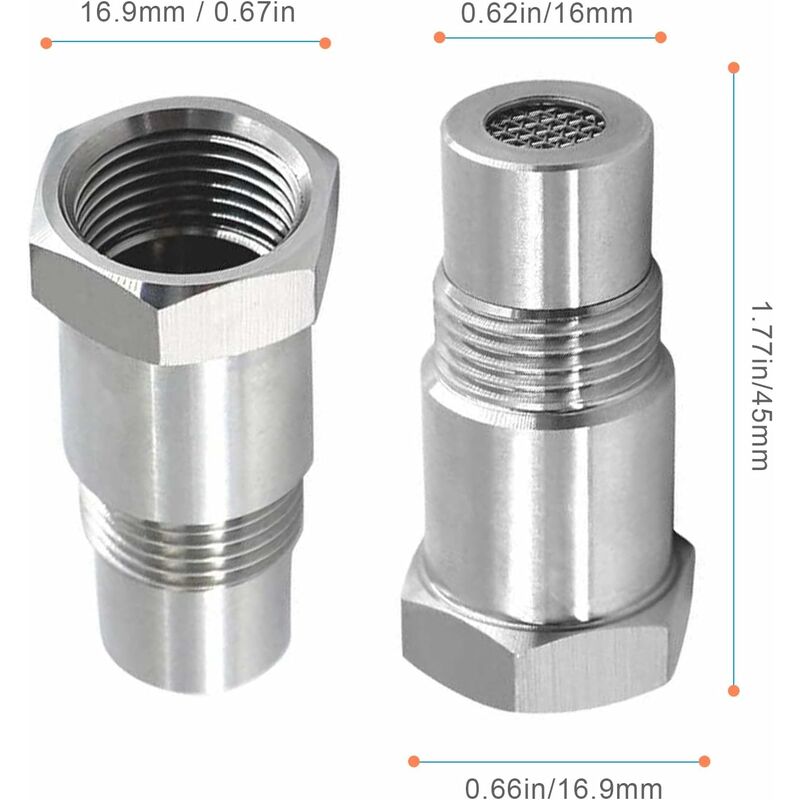 2 pcs Oxygen Sensor Extender Spacer Extension For Car Engine Exhaust Systems M18 X1.5, 45Mm Lambda Sensor - Image 2