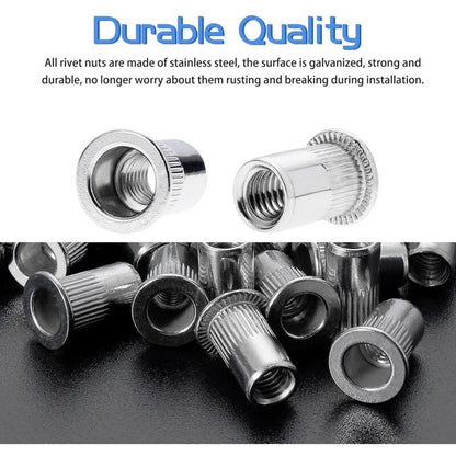100 pcs M6 Stainless Steel Rivet Nuts Flat Thread Rivet Nuts - Image 3