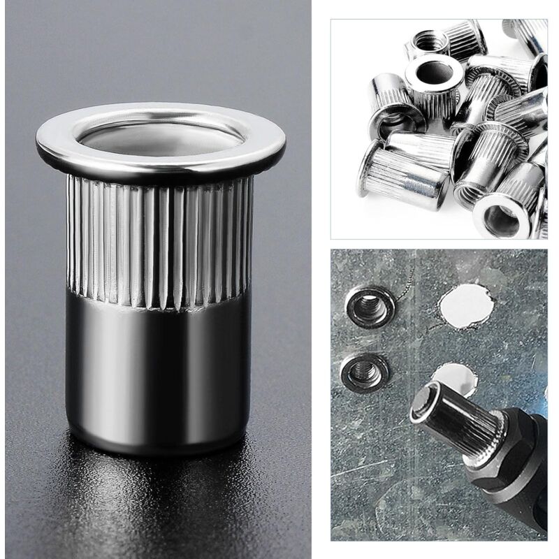 100 pcs M6 Stainless Steel Rivet Nuts Flat Thread Rivet Nuts - Image 4