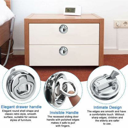 2 pcs Zinc Alloy Flush Hatch Latch Boat Hatch Latch Boat Pull Latch Flush Hatch Latch Lock For Furniture, Drawers, - Image 2