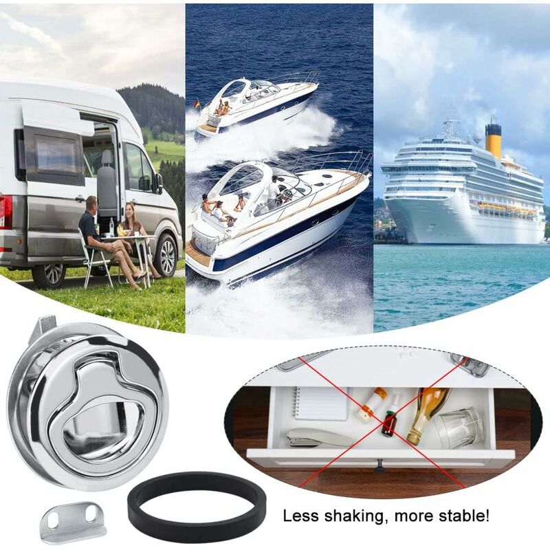 2 pcs Zinc Alloy Flush Hatch Latch Boat Hatch Latch Boat Pull Latch Flush Hatch Latch Lock For Furniture, Drawers, - Image 4