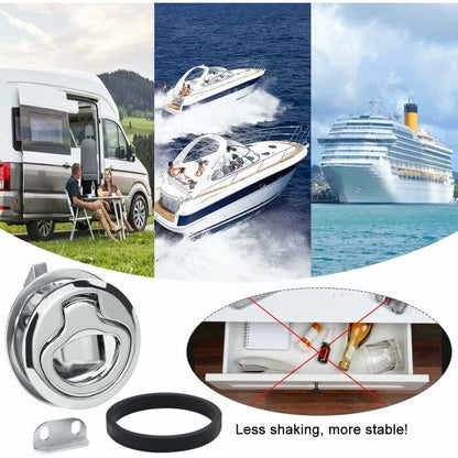 2 pcs Zinc Alloy Flush Hatch Latch Boat Hatch Latch Boat Pull Latch Flush Hatch Latch Lock For Furniture, Drawers, - Image 4