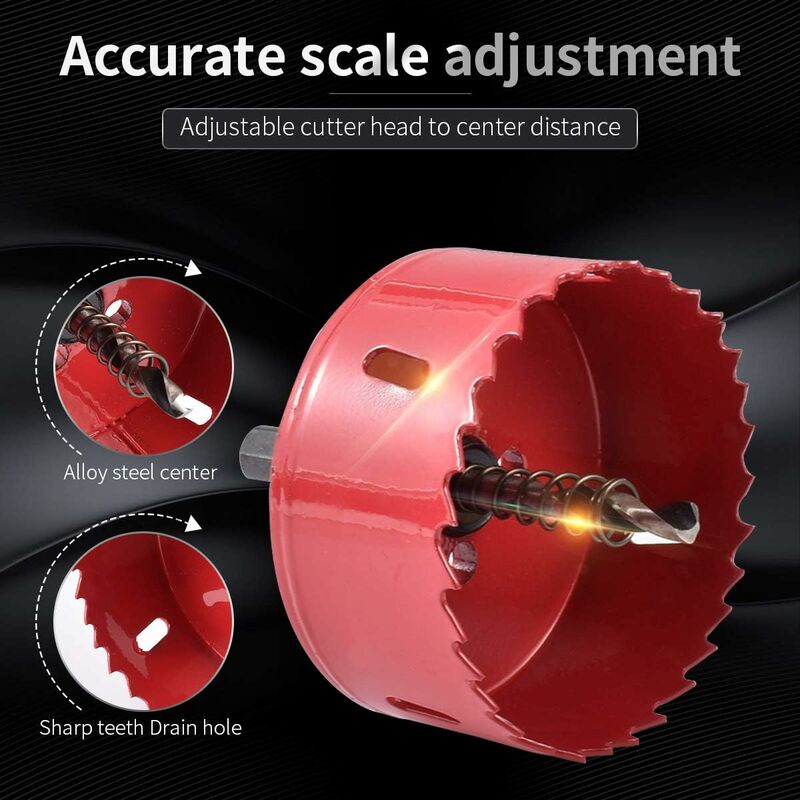 M42 Hss Bi-Metal Hole Saw 105Mm, Hole Saw For Iron, Aluminum, Wood, Drywall, Pipe, Plastic, Fiberboard - Image 3