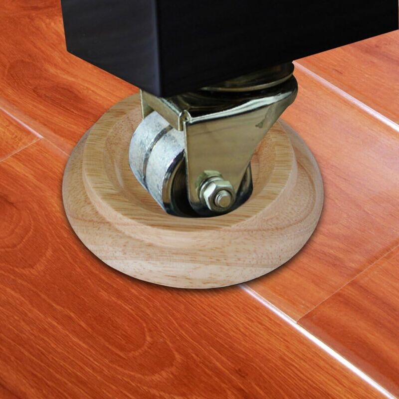 4 pcs Set Hardwood Cups - Furniture Leg Protector Pads Natural Oak. - Image 2
