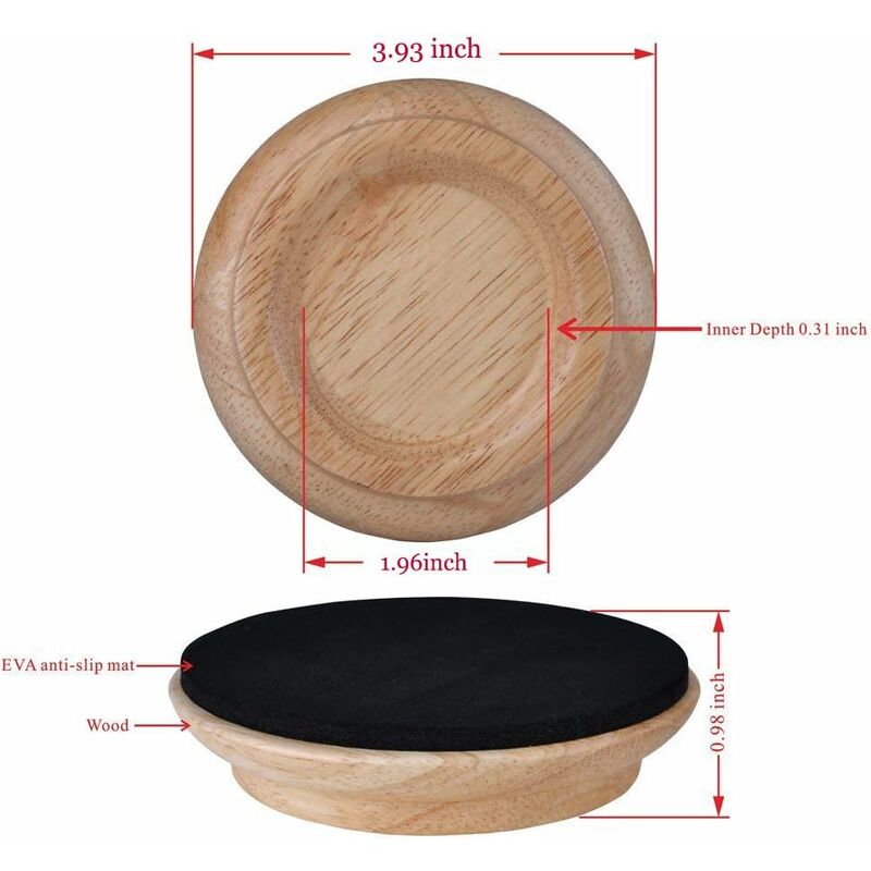 4 pcs Set Hardwood Cups - Furniture Leg Protector Pads Natural Oak. - Image 3