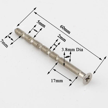 4 Universal M4 Bolts And Sleeves For Door Handle ROsettes, Nickel - Image 2